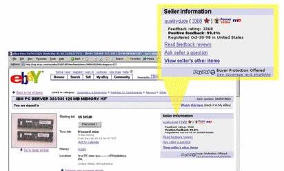 When you use eBay to shop for computer gear or software, look for sellers who have a high number of positive feedback ratings, which translates into satisfied customers.