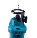 Makita's base plate is sturdy, and the tool-free depth adjustment was easy to use.