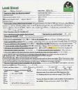 The author's lead sheet functions as a script, guiding whoever answers the phone through a detailed information-gathering conversation with potential clients.
