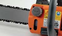 An oil-level window that is easily visible, like on the Husqvarna, can be checked at a glance.
