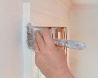 Razor sharp edges, Step 1:      Slightly overpaint the trim coats onto primed walls. Let final coat dry       24 hours.