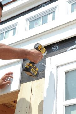 Screws, not nails, are an imperative with PVC trim.