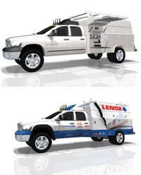 A gull-wing door opens to reveal the Command Center on this year's Site Commander, with a full-function computer station with a 20-inch screen.