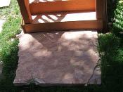 Figure 1. Stair landings must be at least as wide as the stair and at least 3 feet deep. They must provide a safe exit from the stair and may not slope more than 1/4 inch per foot.