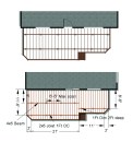 A common weak spot for all the software was the framing drawings. While most do an adequate job automatically filling in the framing, they tend to hiccough when the deck isn’t a simple rectangle. In the drawing at top, the deck bumps out, but the software continued the main beam straight. The drawing on the bottom shows the manual changes that were needed.