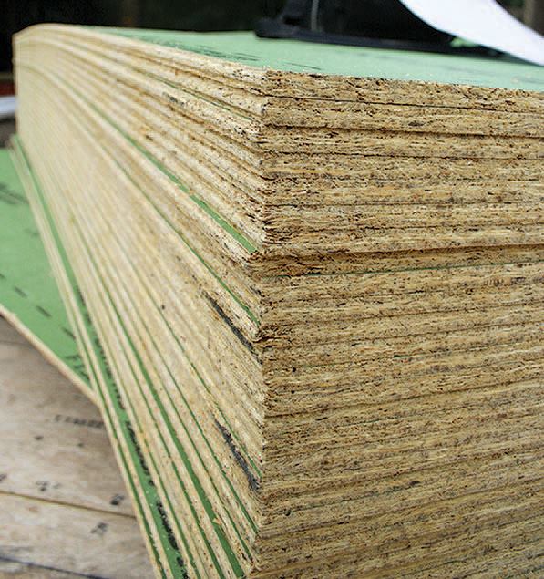 Zip wall and roof panels consist of OSB structural sheathing with a water-resistant, resin-impregnated kraft facing.