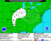 Isaac's probable track will take it close to New Orleans. The storm's intensity is harder to predict, but it's a large system — meaning that the storm surge will likely be stronger and more damaging than the wind speed would suggest.