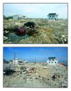 Before (top) and after (bottom) images, taken by Tim Larsen, Chief of Photography for the New Jersey Governor's Office, show an Ortley Beach, N.J., scene in the days after Sandy and six months later. Recovery in the hard-hit neighborhood has been hard and slow.