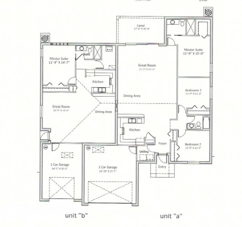 The “flex home” model created by partners Mark Steinberg and Raymond Masciana of M&S Cape Homes is an unconventional duplex, pairing a larger unit with two-car garage to a smaller unit with one-car garage, connected by a secure fire door across the party wall between the two units.