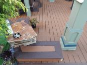 The Trex boards used for the bench seats match the ones used on the deck.