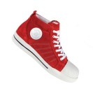 One of many available Redbrick models, these Red Safety Sneakers have suede uppers, a composite toe cap, and a Kevlar midsole.