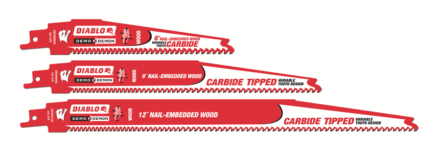 The new nail-embedded carbide tipped-blades will be available 6, 9, and 12 inches long.