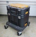 Two TSTAK boxes clipped on top of a TSTAK Cart