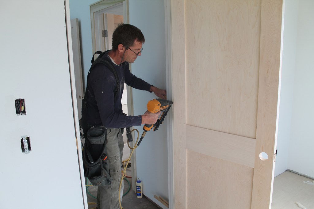 Hanging doors production-style should only take about 20 minutes per door.