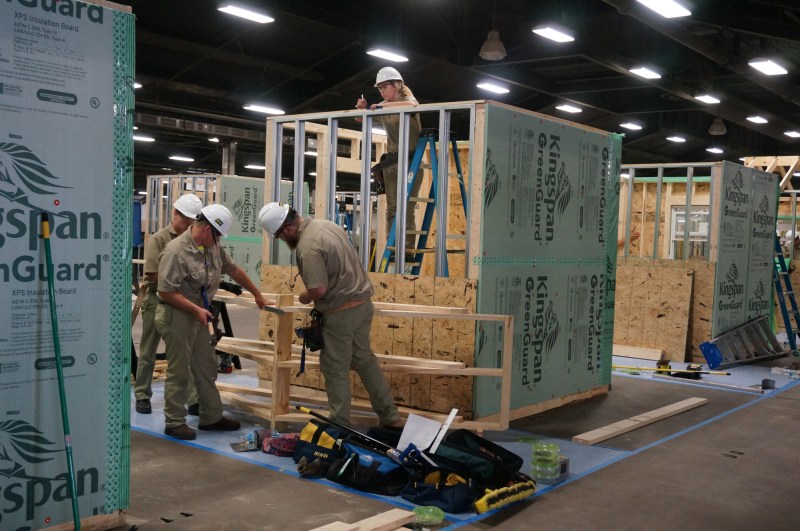 One part of the annual SkillsUSA program is the Teamwork competition. Teams of four people work to construct a "house" over two days. Teams are evaluated on their building skills, as well as safety practices.