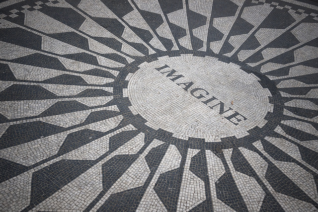 John Lennon Imagine Strawberry Fields Memorial in Central Park, New York