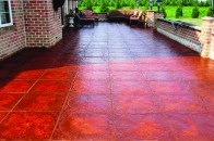 Giant 24 inch tiles were made and used on customer's terrace project. It was homeowner's first try making concrete tile with our molds and cement. He ended up a First Prize Winner in our 2015 Customer Project Contest in the "Tile" category. (PRNewsFoto/Olde World Stone & Tile Molds)