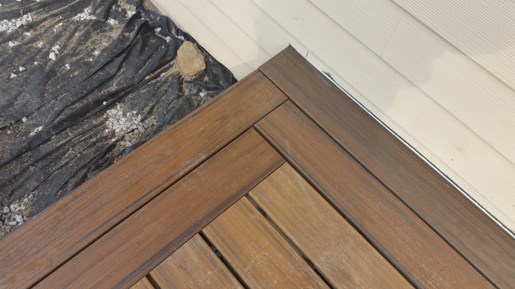 A woven corner in a deck built by James Baldwin of Morgantown, W.Va.