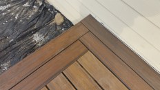 A woven corner in a deck built by James Baldwin of Morgantown, W.Va.