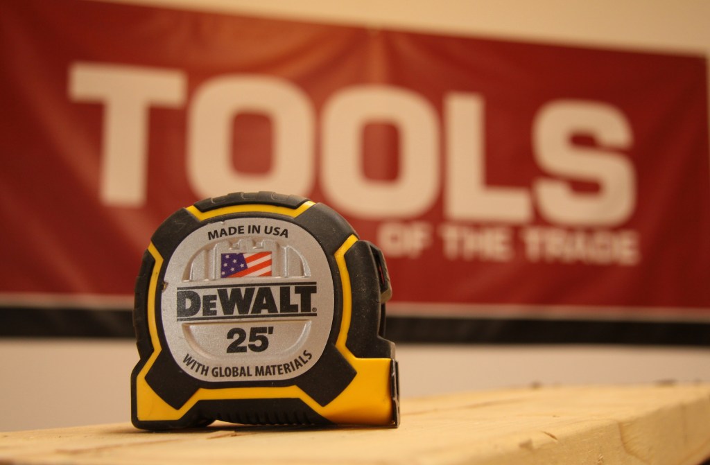 Two new tape measures are now available from DeWalt in 25' and 35' lengths. The tapes feature an PC/ABS and rubber case that DeWalt says can withstand a 60’ drop. Contractor Rob Robillard tested it a 30' drop onto ashpalt and it barely showed a scratch.