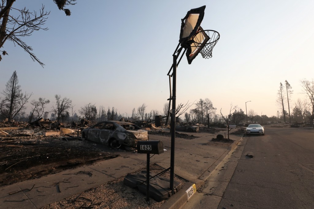 A burned-over neighborhood in Santa Rosa, California, on October 11, 2017. (Photo by FEMA/Dominick Del Vecchio)