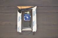 Not unusual to see a peel & stick falling off a house.  No primer used here, and it looks like it fell off the OSB quickly after application.