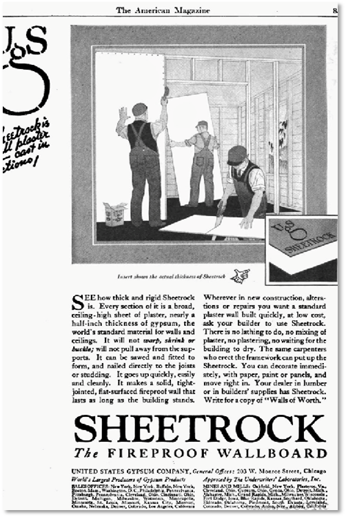 Old ad for Sheetrock