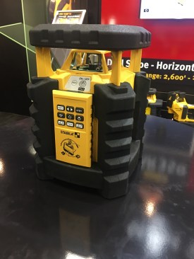 The Stabila LAR 350 rotary laser is IP65 rated and can take a 6-foot fall onto concrete. The video below gives a good illustration of how the remote control works.