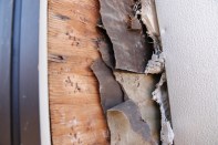 You can see in this cut-away picture that we had two layers of #15 felt with a traditional stucco on top.