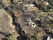 A California Air National Guard HH-60G Pave Hawk rescue helicopter with air crews and two Guardian Angel pararescuemen from the 129th Rescue Wing Moffett Air National Guard Base, Calif, provide search and rescue operations after Southern California mudslides, Jan. 10, 2018. (U.S. Air National Guard photo by Staff Sgt. Cristian Meyers)