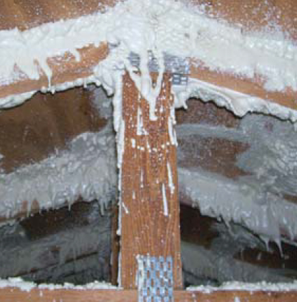 When a roof is not likely to be replaced anytime soon and the sheathing nailing can't be verified (on a tile roof in good condition, for example), contractors in Florida are beginning to employ the "fillet method." This practice uses closed-cell spray foam to help bond the roof sheathing to existing framing and provide a secondary water barrier.