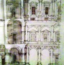 Michelangelo’s sketch for the facade of Palazzo Farnesse in Rome