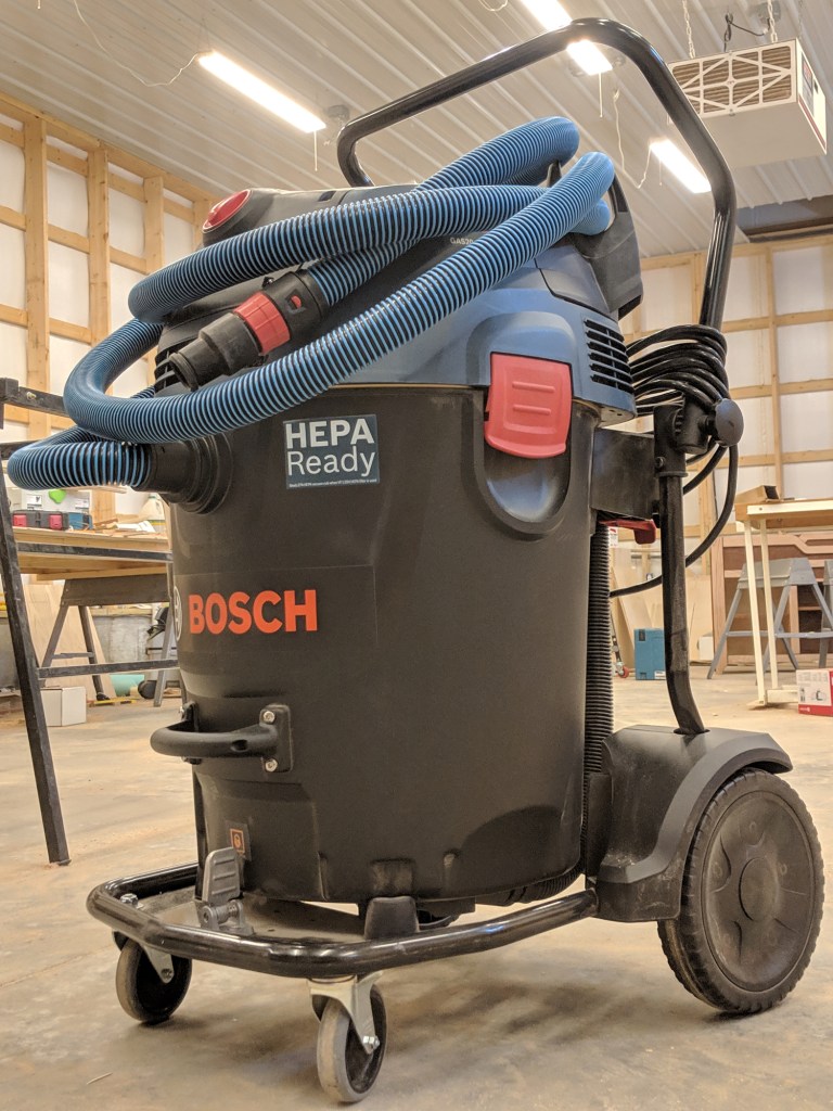 The Bosch GAS20-17AH is built for power. And it delivers. 300 cfm—twice the air volume of the author's other units.