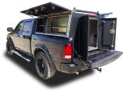 The X-Pro ONE Drop-In Aluminum Commercial Truck Cap is a one-piece pickup truck bed that drops into the back of your truck: Voilà, instant service body.
