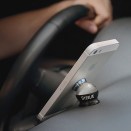 Nite Ize Steelie parts mount to the phone and the dash with 3M VHB adhesive.