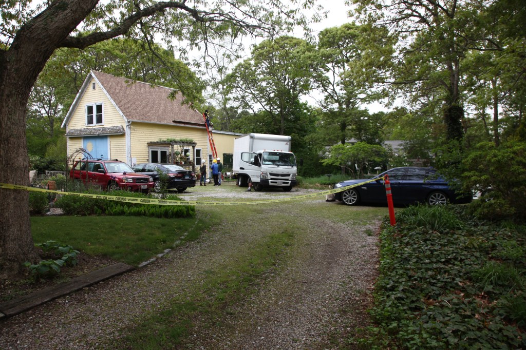 When the crew first arrived to remove the solar panels, they stretched tape around the entire work area, designating a hard-hat zone.