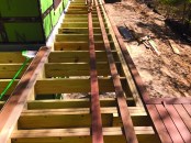 The system for installing every third board works well for long runs of decking.