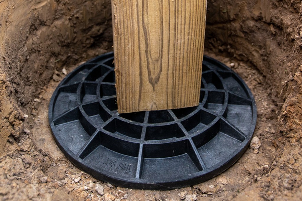 Fiber-reinforced composite footings are a proven alternative to concrete footings.