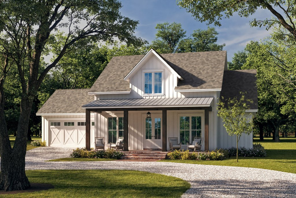 Front exterior of farmhouse plan 430-318 at Houseplans.com