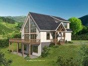 House plan with basement 932-795 front exterior. See details at Houseplans.com