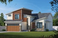 Narrow-Lot House Plan 20-2519 Front Exterior. See Details at Houseplans.com.