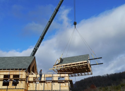 Prefabrication doesn’t always need a factory. Lee McGinley found it safer and more efficient to build this roof assembly on the ground and crane it into place.
