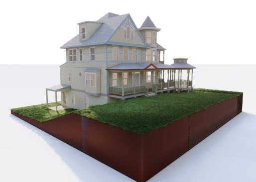 Model showing South and East sides.