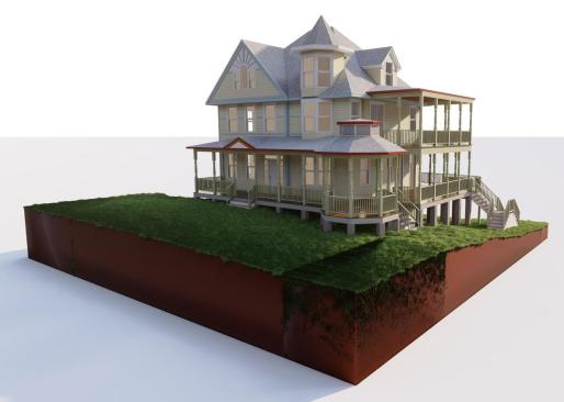 Model showing East and North sides.