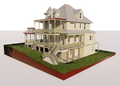 Model showing North and West sides.