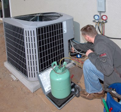 Heat pumps that operate in heating mode must be charged properly. Using liquid refrigerant, the charging is performed with the proper charge weighed in to the high side of the system using an accurate charging scale.