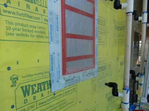Water testing. After many years of water testing windows in the field I am certain that 80% or more of the water intrusion we observe is due to flashing and sealant errors. Here is a recent AAMA 502, ASTM E 1105 water test we’ve preformed where we’ve isolated the window out of the test—only the flashing method, sealant, and WRB were being evaluated. The “window leaks” we get called to investigate are usually not window leaks, but flashing and sealant leaks. All of these leaks may be easily avoided by following the steps in this article.