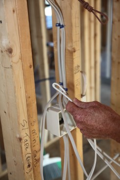 When running cable initially, the crew always bends the end of the cable that will be supplying power to the switch box. 