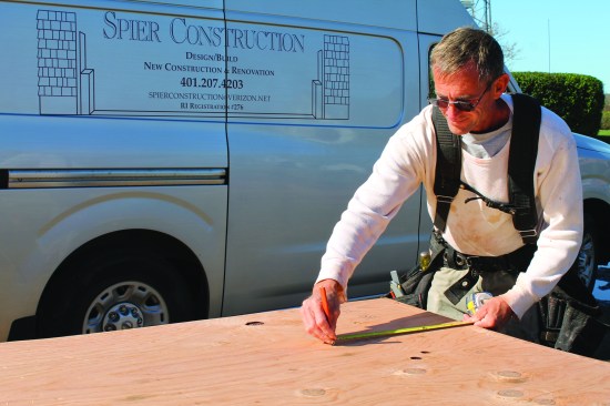 The fastest way to mark sheet goods for cutting is by using a measuring tape with a pencil on the hook end. Move both hands at the same speed for a straight line.