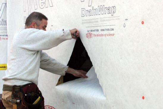 ...then slice two 45-degree cuts upward from the lower corners.